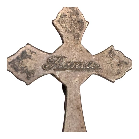 Vtg Roma Italy White Milk Glass Pearl Religious Rosary Necklace Cross Pendant - Picture 7 of 9